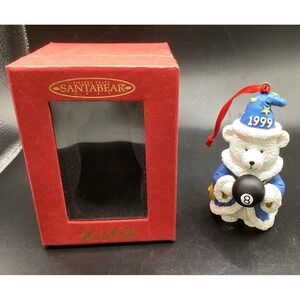 1999‎ Hudson's Santa Bear Christmas Ornament Magic 8 ball Marshall Fields VTG